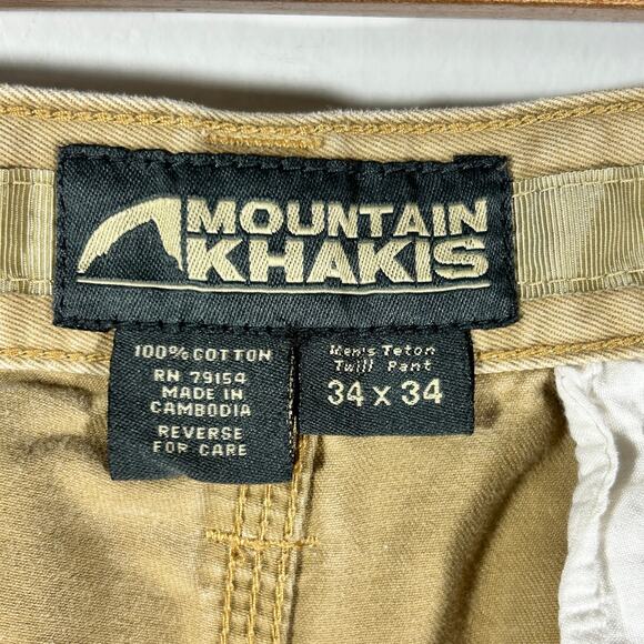 Mountain Khakis Brown Tan Duck Canvas Relaxed Fit Work Wear Pants Men 32 x 33 - Picture 6 of 8